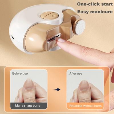 Elektrischer Nagelpolierer, 2-Gang-Einstellung, per USB wiederaufladbar, 2-in-1, automatischer Nagelknipser