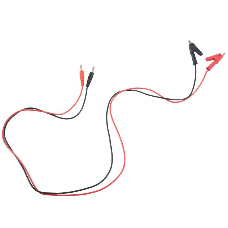 A96I-5X 1M Long Alligator Clip To Banana Plug Test Cable Pair For Multimeter