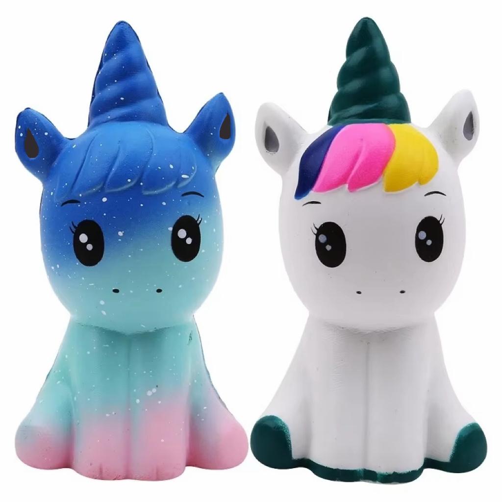 Squishy Niedliches Einhorn Simulations-Tierpuppe PU Langsam Aufgehend Duftend Weiches Quetschspielzeug Stressabbau für Kinder und Erwachsene Weihnachtsgeschenk
