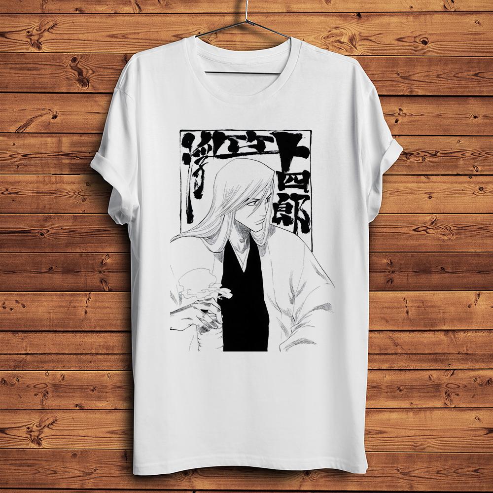 BLEACH Kyoraku Shunsui T-Shirt Vintage Anime Manga Print Oversized Cotton Short Sleeve High Quality Unisex Otaku Casual Loose Streetwear Tee