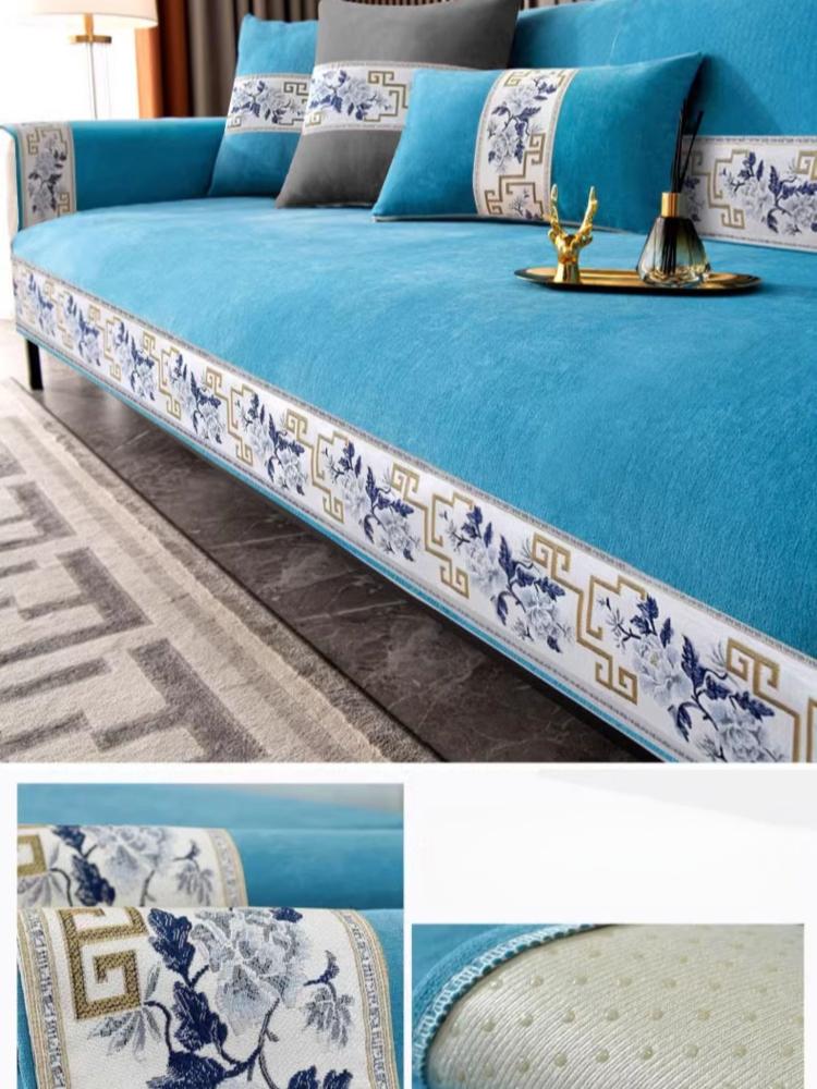 High End Thicken Sofa Towel Chenille Embroidery Sofa Cushion Armchair Towel Furniture Seat Covers Sofa Slipcover for Living Room