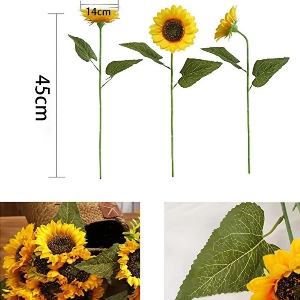 Fake Flowers Bouquet Silk Floral Arrangement High Quality Artificial Sunflowers  Wedding Decor