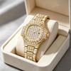 Men's Quartz Watch, with Star-Shaped Diamonds Set, Luxurious Business Calendar with Night Light and Water Resistance. A Great Gi