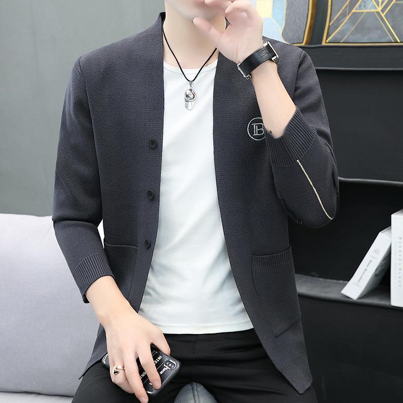 Весна и осень Тонкий внешний тренд свитер Осенняя одежда Мужской кардиган Источник — фото 4