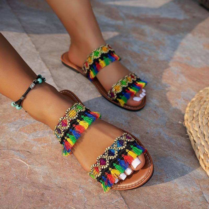 

Fashion New Ethnic Style Slippers Platform Summer Fashion Outside Beach Shoes 43