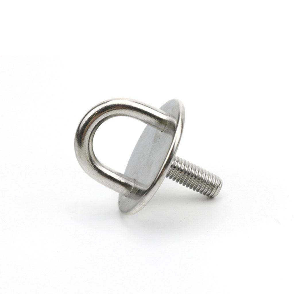 For Boat Marine Swing Hammock Pad Eye Plate 304 Stainless Steel Staple Ring Hook