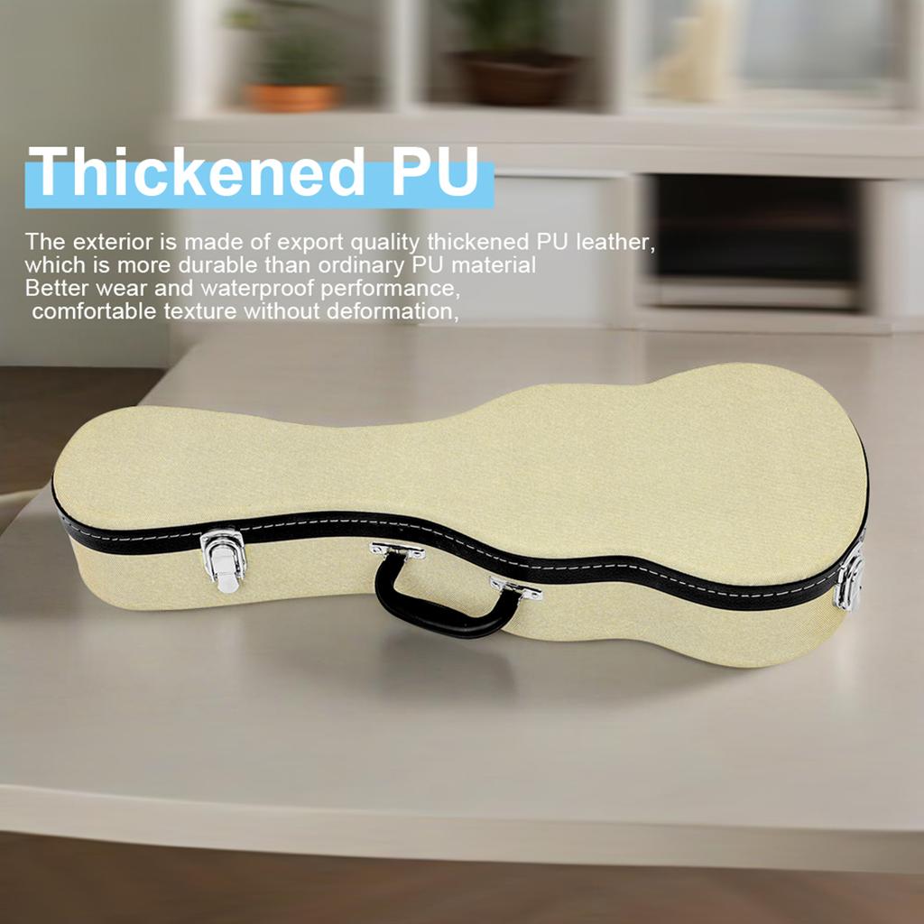 M MBAT Ukulele Bag 23 Inch Thickened Hardened Moisture-Proof Waterproof Box Leather+Metal Materical Backpack Mini Guitar Parts