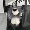 Cute Real Rex Rabbit Fur Simba Lion Bag Charm Car Key Charm Metal Ring Ornaments Kids Birthday Gift 240112