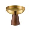 High Feet Stainless Steel Dessert Cup Wood Handle Large-caliber Ice Cream Cup Stable Base Corrosion-resistant Yogurt Bowl