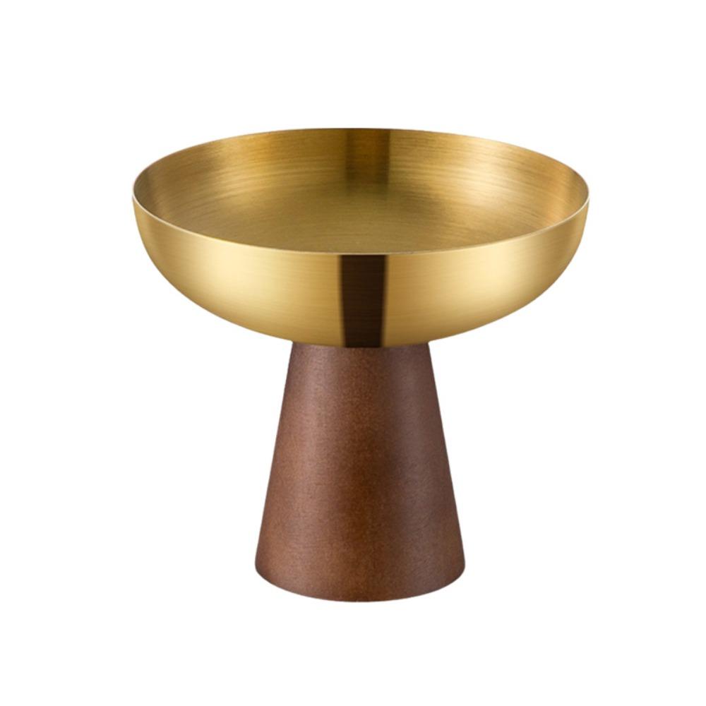 

High Feet Stainless Steel Dessert Cup Wood Handle Stable Base Ice Cream Cup Large-caliber Corrosion-resistant Fruit Salad Bowl 100 ML золотой
