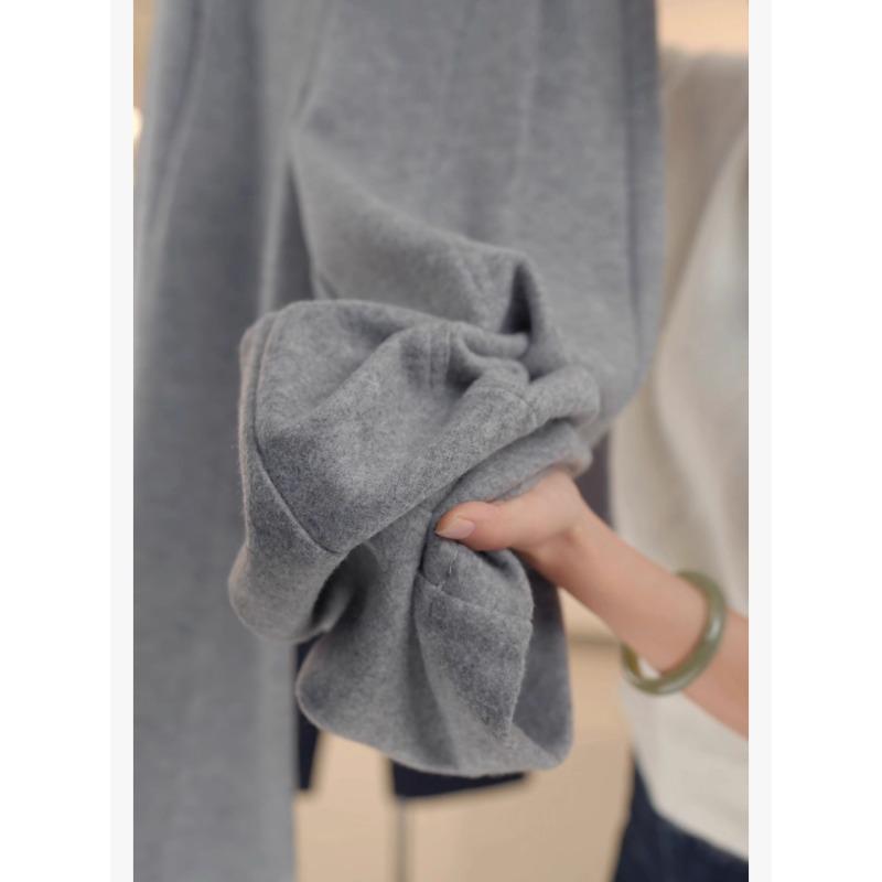 Women's High-Waisted Wool Wide-Leg Pants - Autumn Winter 2025 Bestseller with Velvet Slimming Base.