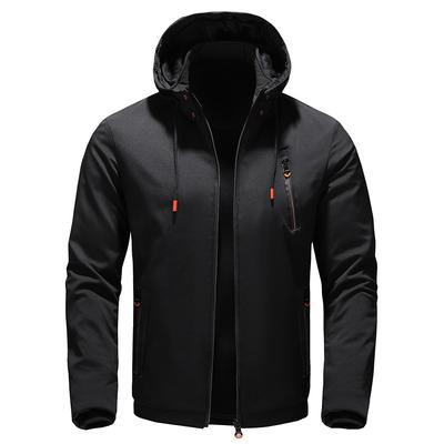 Herbst- und Winter Herren Samt Verdickte Chemiefaser Warme Kapuzenjacke Trendige Abnehmbare Kapuzenjacke für Herren
