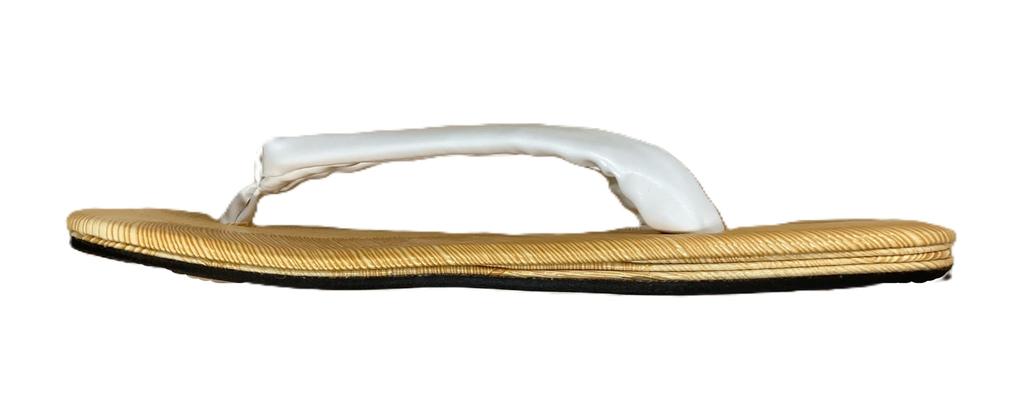 Asakusa Geta Sandals with White Straps and Cowhide Soles Kimono and Japanese Shoe Men's Japanese-Made (For Yukata) (White, Sizes, Adult, Alphabet, L)
