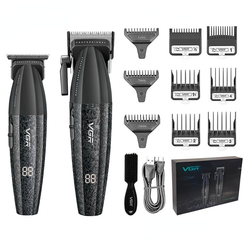 VGR V-640 S3 Hair Trimmer Professional Hair Cutting Machine Electric Shaver Cordless Barber Clipper Rechargeable Trimmer Digital Display LED Shaver