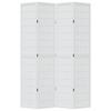 Vidaxl Room Divider, 4-Panel, White, Solid Paulownia Wood