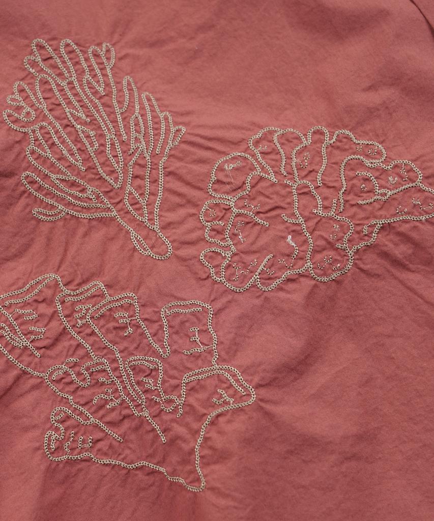 FRIZMWORKS Coral Needlework Half Shirt _ Brick