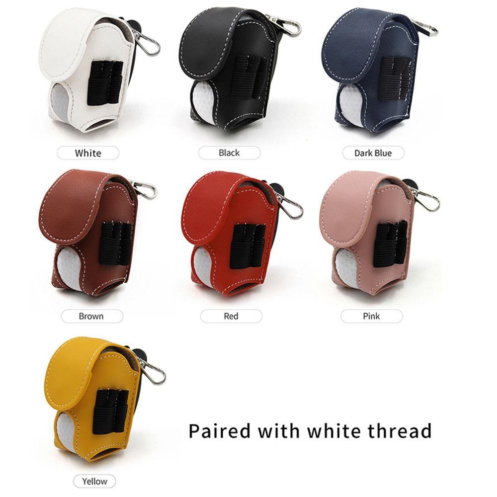 Portable Golf Waist Holder Bag PU Leather Mini Golf Ball Bag Golf Tee Set Bag Golf Accessories