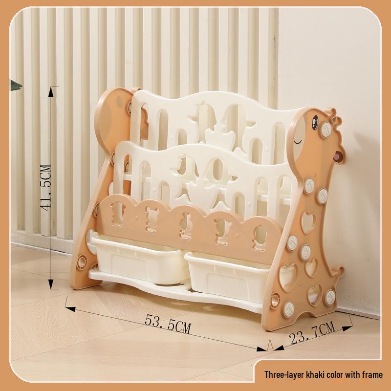 Children's Cartoon Bookshelf: Simple Plastic Bookcase for Kids' Room or Kindergarten.