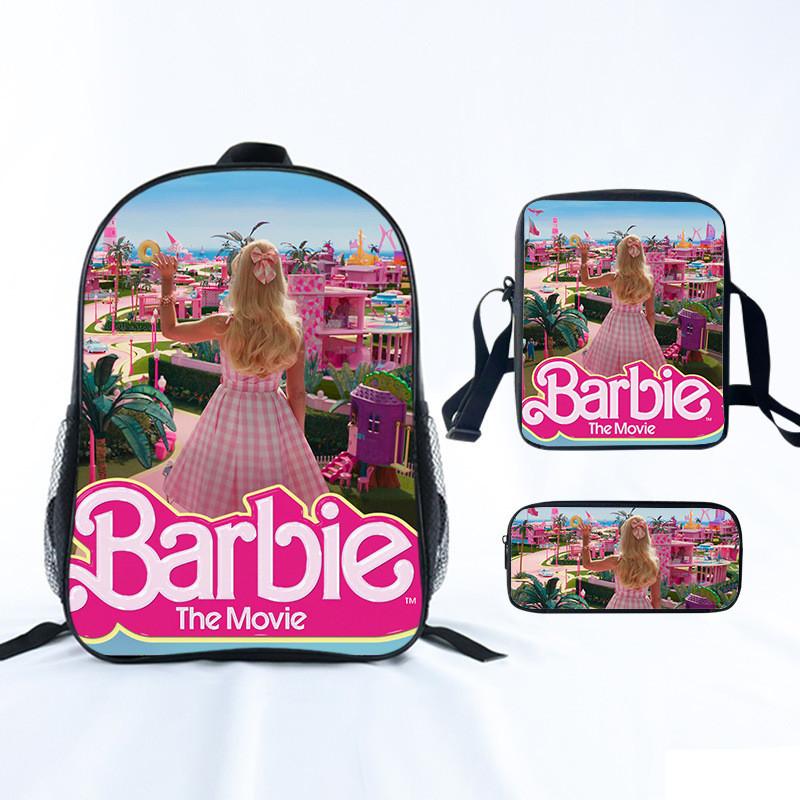 Barbie Princess School Bag Threepiece Set With Oxford Fabric For Girls Student Use