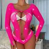 Nowa seksowna bielizna siatkowe koronkowe body bielizna drążą gorąca diamentowa błyszcząca siatkowa bielizna Bodystocking