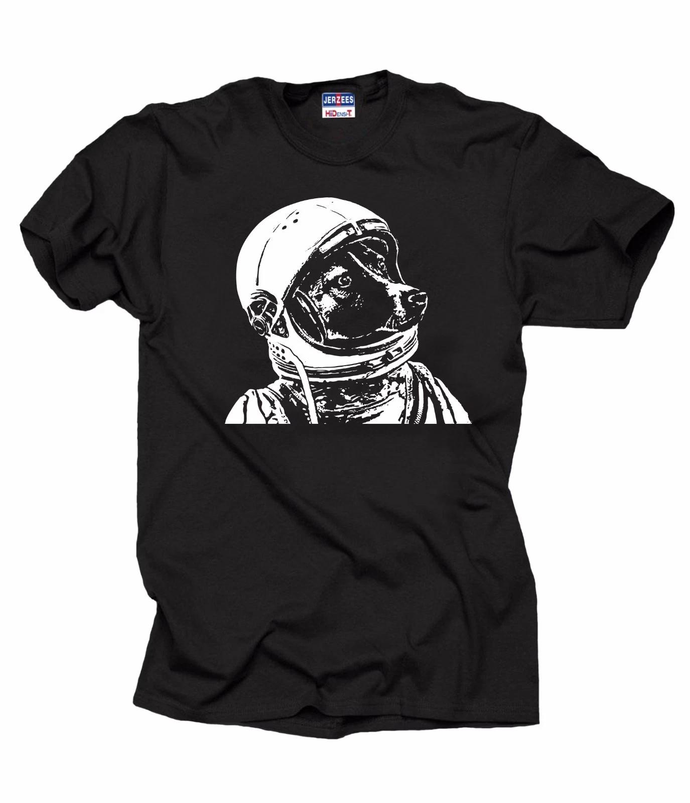 Space Dog Laika T-T-shirt Funny Dog Astronaut Tee T-shirt M