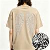 2026 Cotton T Shirt Men Women Short Sleeve Rhinestone Wings Casual Trendy Tee S-4XL