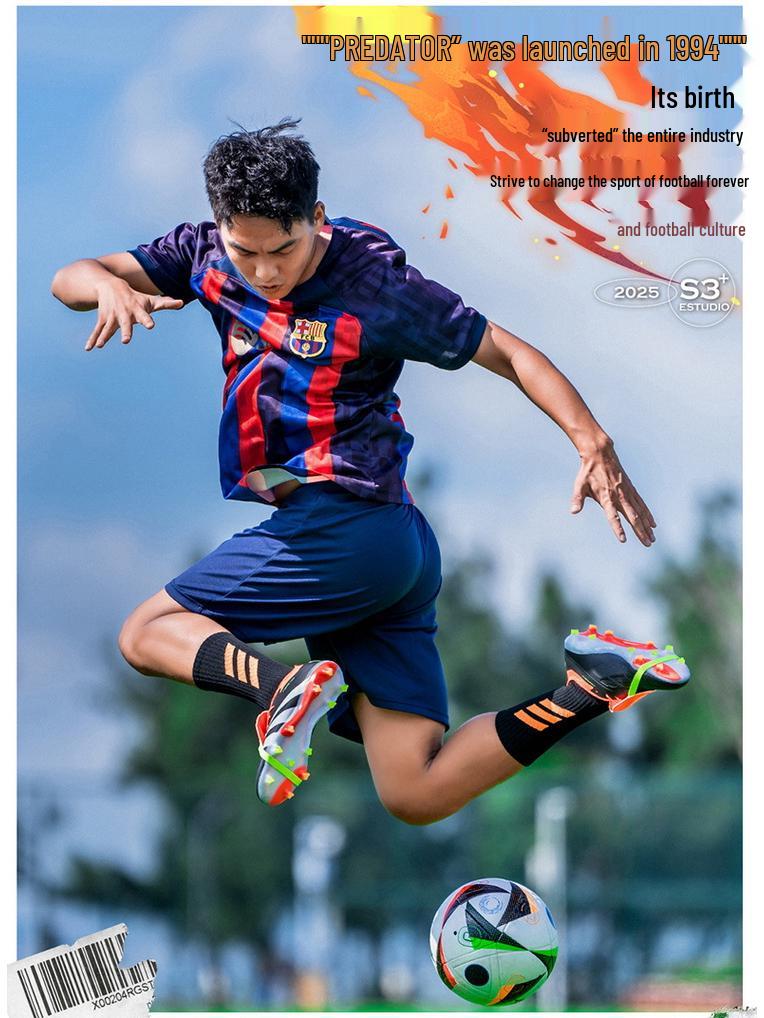 Herren Outdoor Fußballschuhe - Messi Ronaldo Edition mit langen Stollen für Kunstrasen