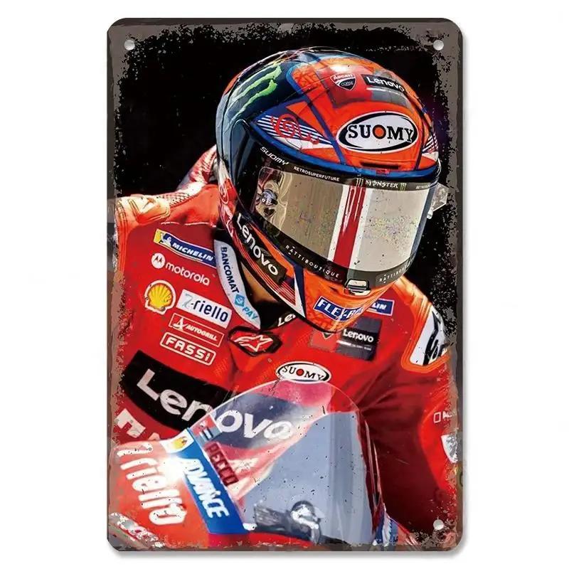 Vintage Metal Tin Signs Motor Sports Posters Decor Motorcycle Racing Retro Metal Plaque Wall Art Decor for Garage Bar