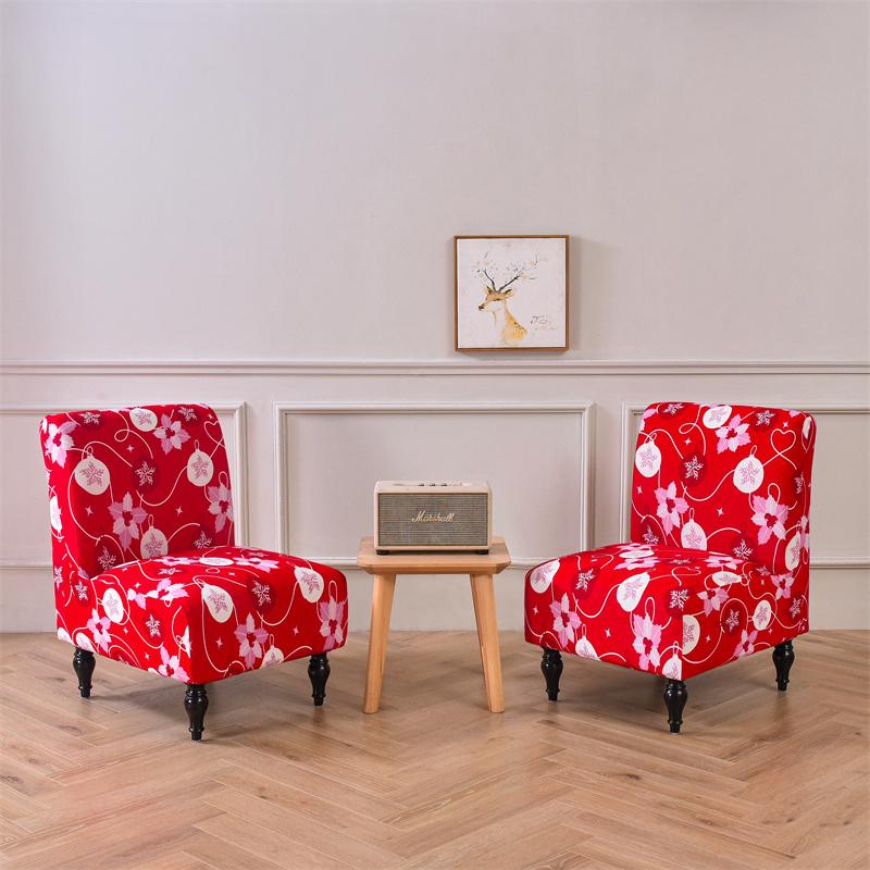 Christmas Decor Accent Armless Chair Cover Stretch Spandex Dining Chair Covers Nordic Sofa Slipcover For Living Room Kitchen