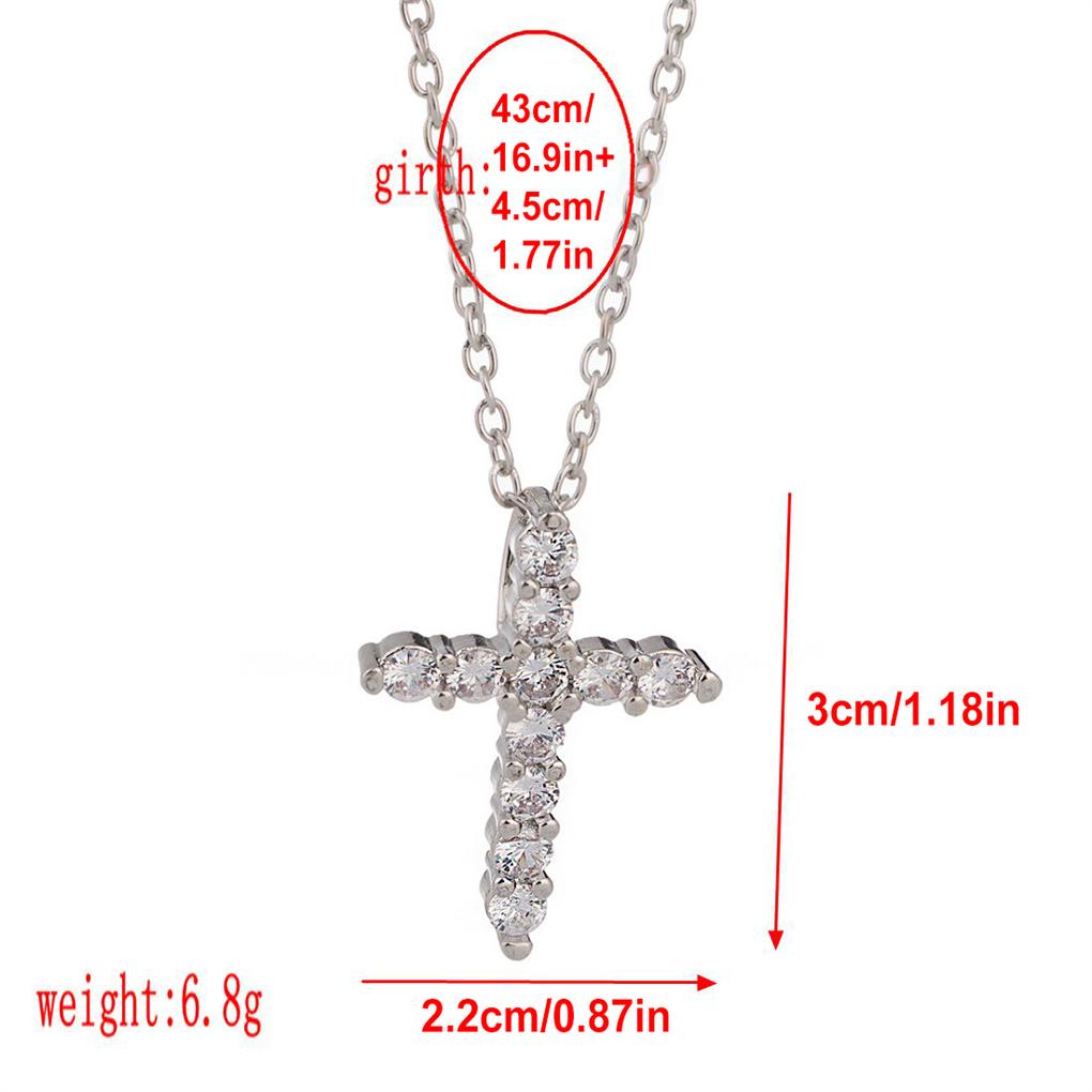 Strass Kreuz Anhänger Halskette Geburtstagsparty Schmuck Geschenke Verlobung Einfache Zubehör Mode Choker Reise
