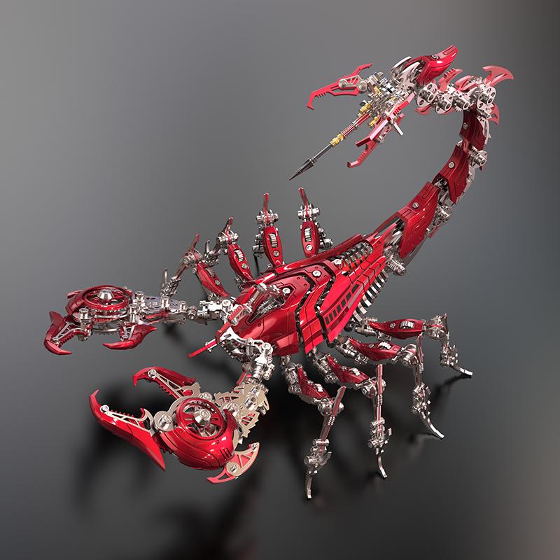 Montagem mecânica de metal DIY Punk 3D inseto escorpião iluminado aço inoxidável kit de modelo de quebra-cabeça para adultos e meninos brinquedos presentes