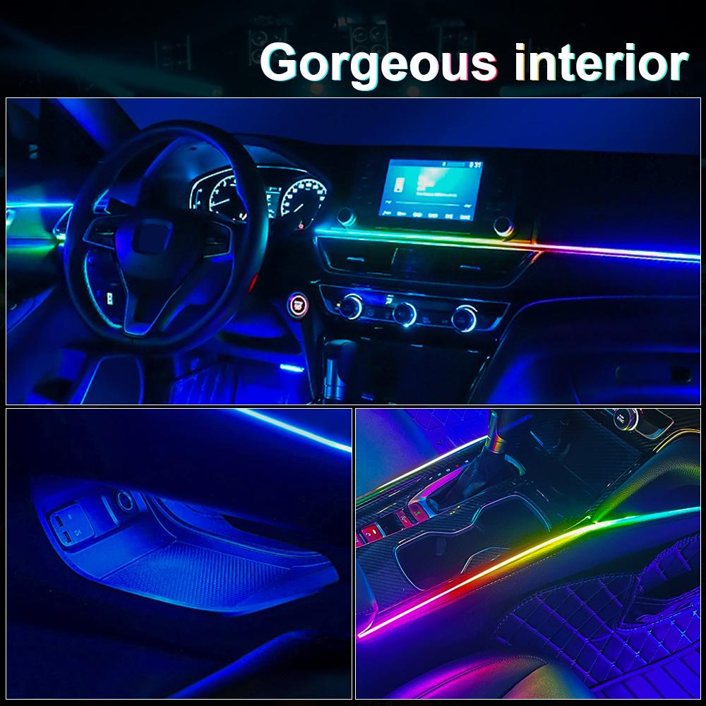 Car Accessories LED Ambient Light Interior Decoration Product Symphony Full Colors Streamer Hidden Acrylic Strip For BMW Toyota