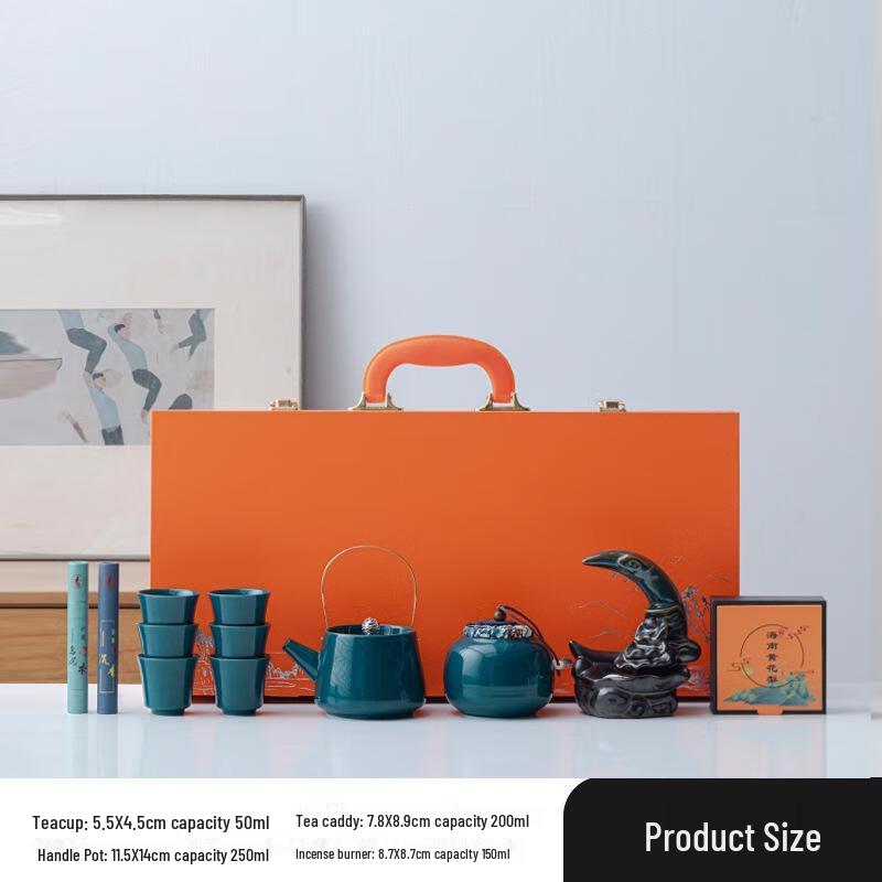 Miling Ceramic Tea & Backflow Incense Burner Gift Set