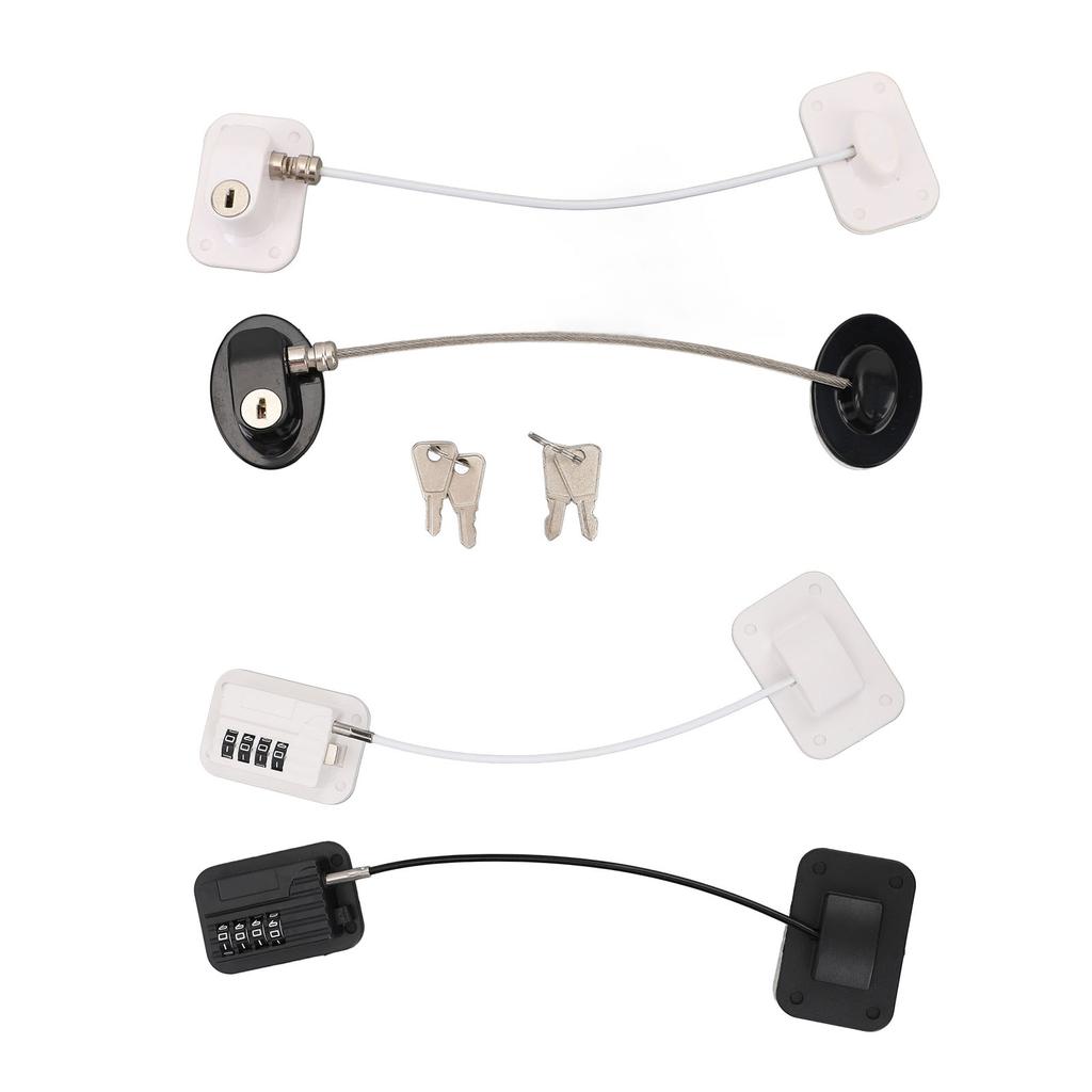 2PCS Set Refrigerator Lock Strong Adhesive Hole Free ABS Fridge Door Child Proof Lock for Cabinet