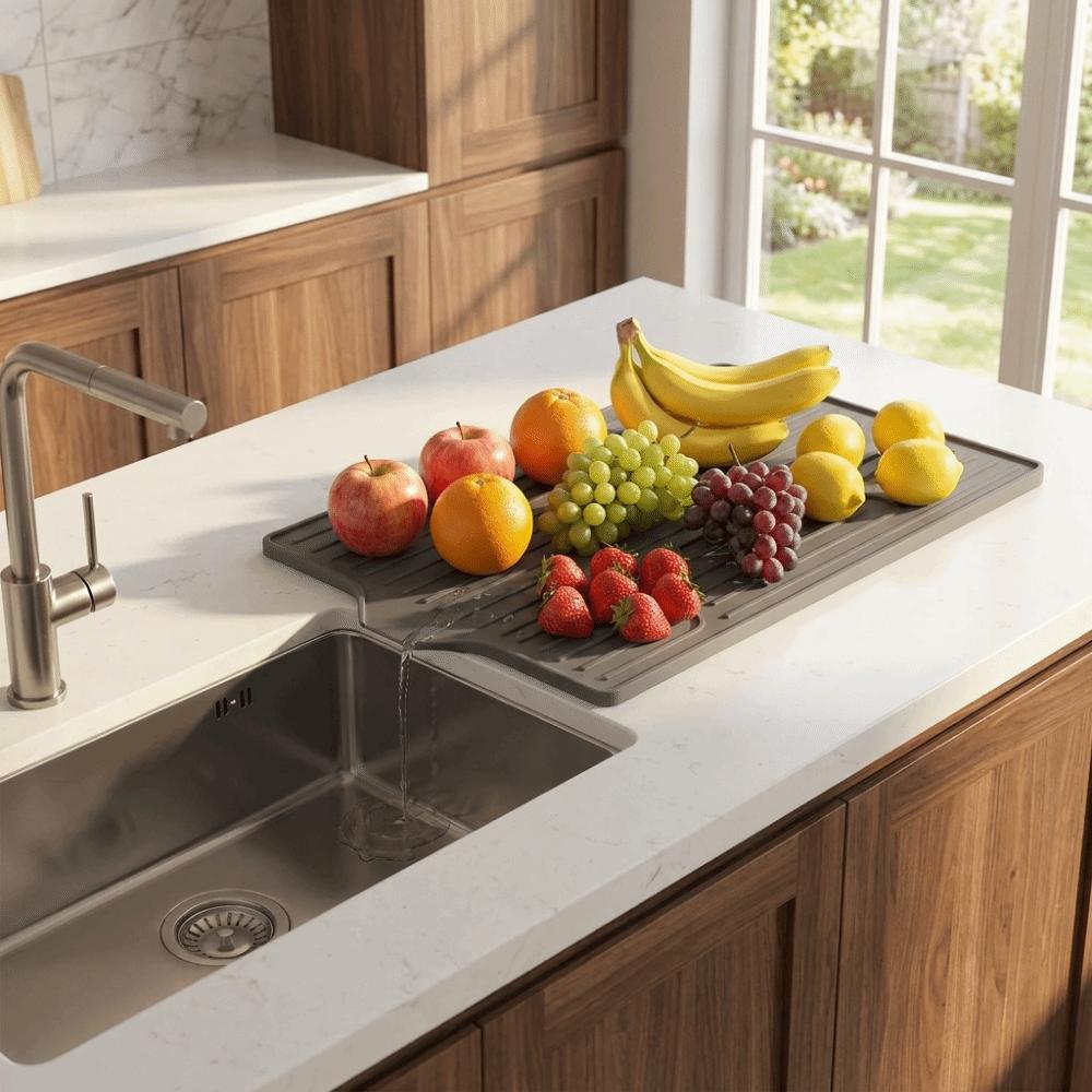 Non-Slip Silicone Drain Mat Heat Resistant Kitchen Sink Storage Mat Kitchen Sink Mat Home Kitchen