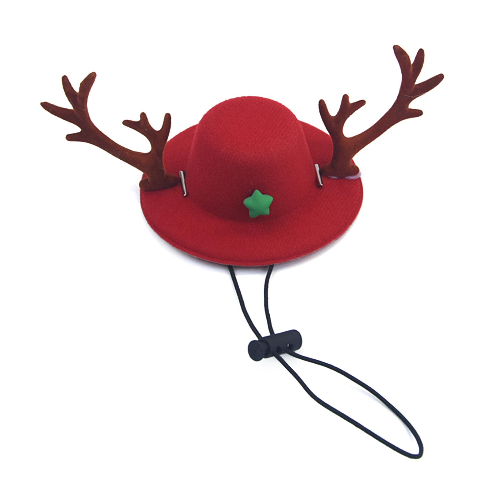 

Рождественская шапка для домашних животных, шапка с оленьими рогами, регулируемая рождественская шапка, нарядная поставка для маленьких и средних собак, домашних животных красный