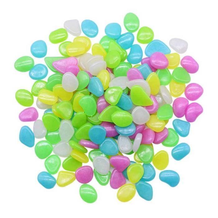 SHOP-STORY - PHOSPHOSTONES MULTICOLOR : 100 Galets Fluorescents de Décoration