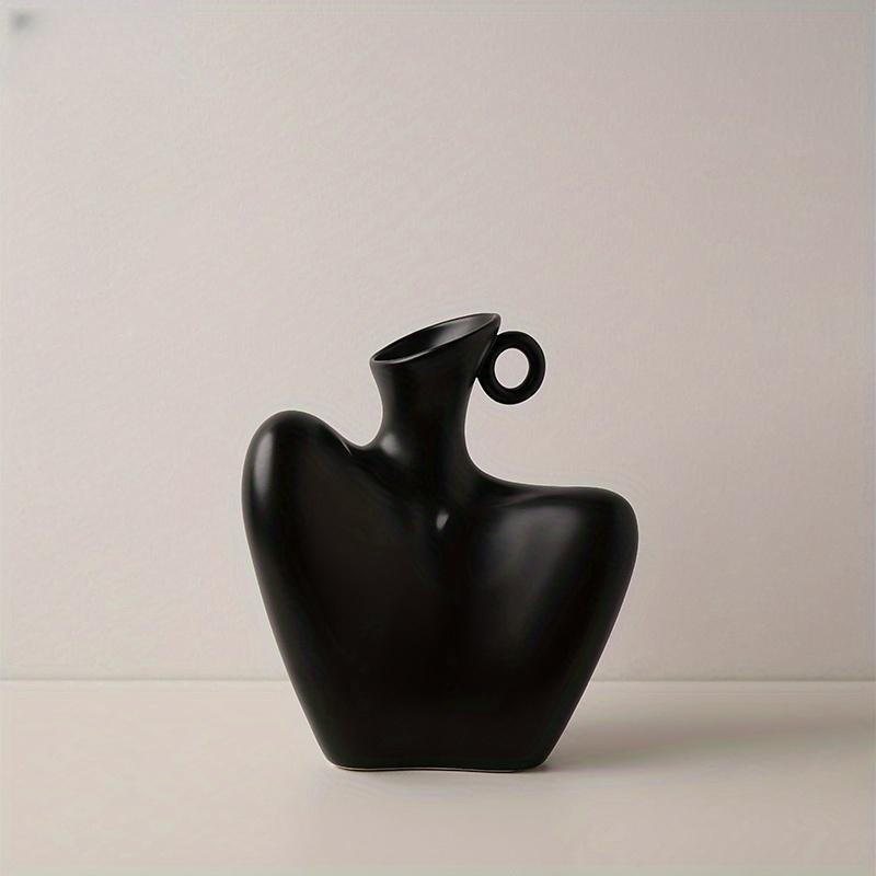 Body Collarbone Vase, Ceramic Vase for Minimalist Style, Unique Statue Art Bust Vase, Modern Abstract Flower Vase for Home Decor