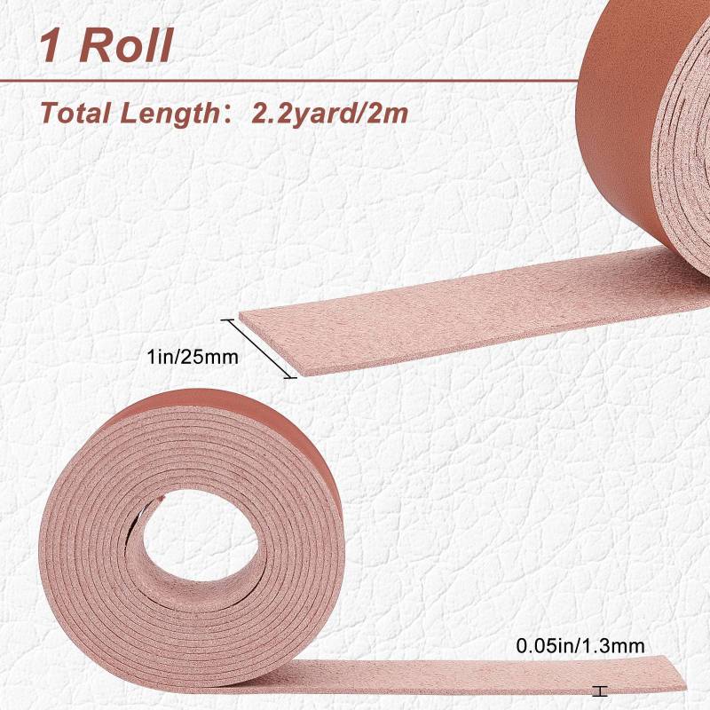 Dark Brown Genuine Leather Strap Strip 1/2 Inch Wide 79 Inch Long Leather Belt Wrap 1.3mm Thick Single Sided Flat Cord for DIY