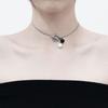 Baroque Stone Toggle Bar Black and White Cherry Necklace