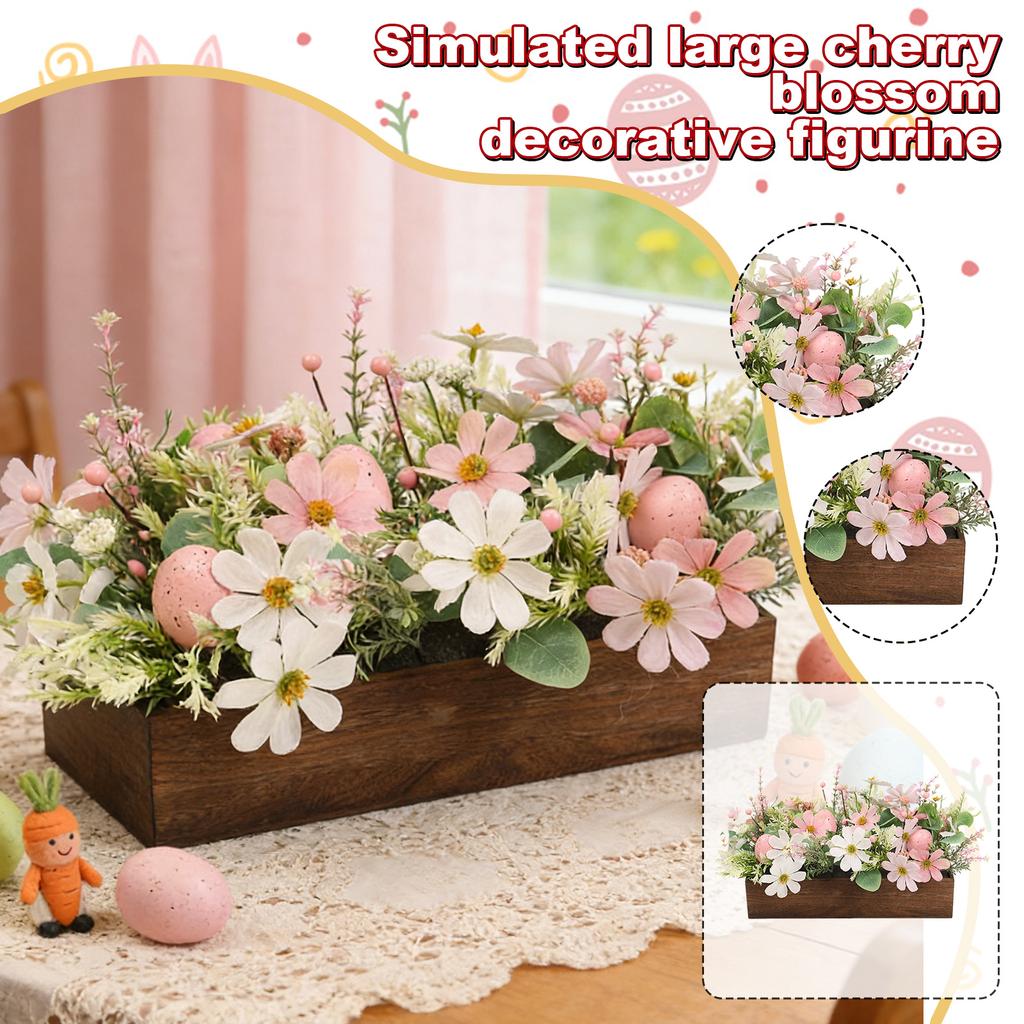 Easter Artificial Egg Decoration, Artificial Flower Decoration For Dining Table, Artificial Flower Box For Home Decor.