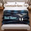 Lazio FC Printed Flannel Blanket Custom Name Text Soft Warm Throw For Bedroom Holiday Gift