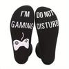 Men's Novelty Rubber Non-Slip Bottom Game Alphabet Graphics Breathable Comfortable Mid-Layer Crew Socks Daily Wear 18th Birthday Boys Gift