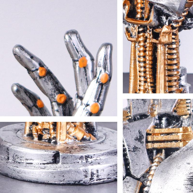 Cyberpunk Mechanischer Arm Harz Roboterhand Skulptur – Headset & Gamepad Handyhalter, Schreibtischdekoration