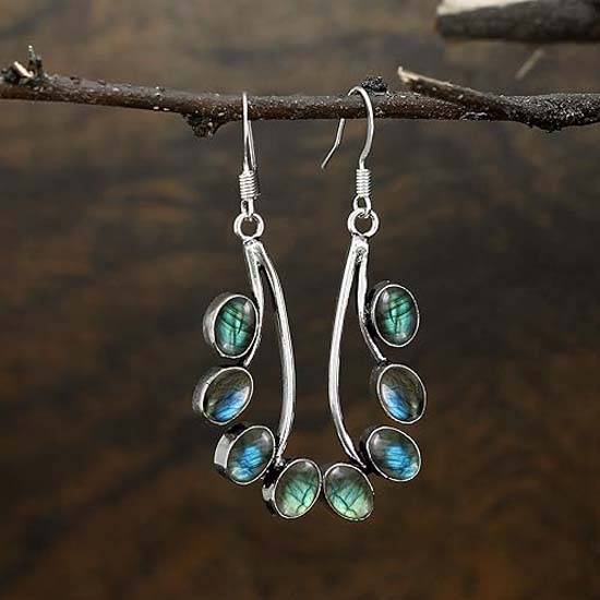 Labradorite Gemstone Earring, Women Earring, Gift For Her, Handmade Earring, Women Earring, Halloween Gift, 925 Sterling Silver