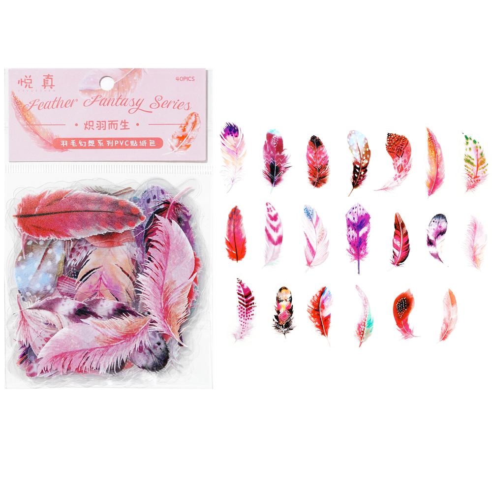 40pcs Colorful Butterfly Wings Stickers Epoxy Resin Fillings Plant Sticker for DIY Silicone Mold Filler Nail Art Crafts Decor