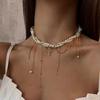 Gothic Cross Pendant Necklace For Women Men With Multi Layer Chain And Pearl Accents