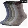 5 Pairs Merino Wool Socks For Man Women , Super Thick Hiking Sock Men'S Thermal Socks For Cold Weather Men Woman Snow Socks