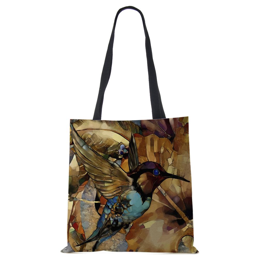 Spaudinys ant drobės nešiojamas ant peties krepšio leopardo pelėda, daugkartinio naudojimo laisvalaikio pirkėjo rankinė 2022 m. Moterų kelionių mokyklos sulankstomi paplūdimio krepšiai