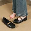 Niche literary style soft leather metal flat Mary Jane shoes women's 2025 European station round head retro temperament single shoe trend